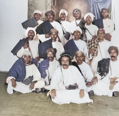 Standing: Barsoap, Masaji, Baidul, Ramjoo, Asthma, Padri. Seated: Slamson, Babu Cyclewalla, Pendu, Nervous. On the floor: Jal, Gustadji, Baba, Adi Sr., Behramji.